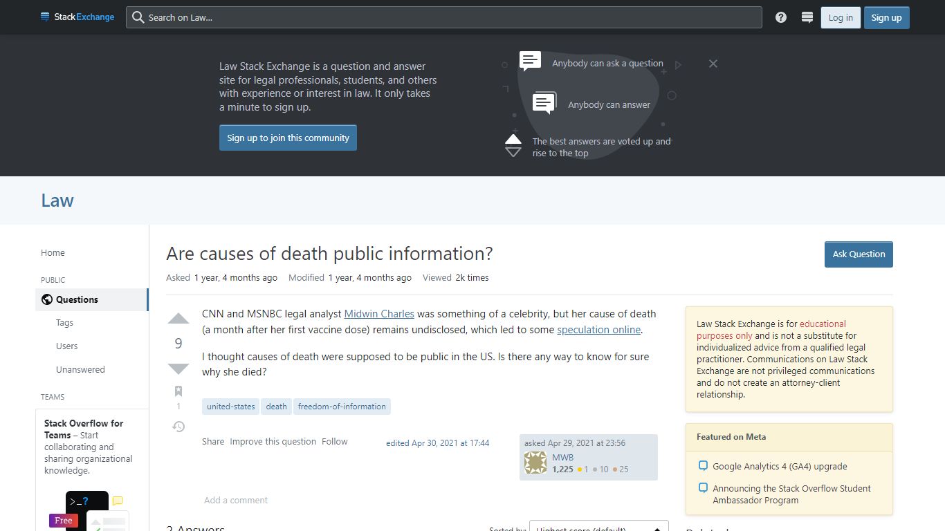 Are causes of death public information? - Law Stack Exchange